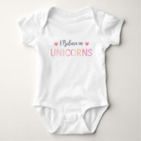 Ik geloof in Unicorns Baby Girl Pink Typografie