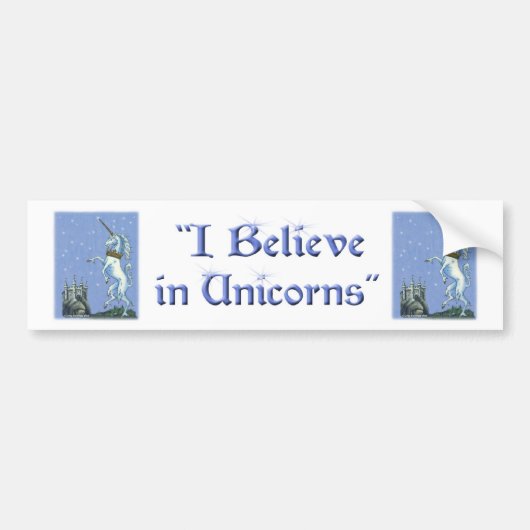 Ik geloof in Unicorns Bumpersticker (Voorkant)