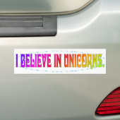 Ik geloof in Unicorns Bumpersticker (Op auto)
