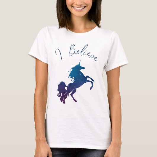 Ik geloof in Unicorns en hun Magie T-shirt (Voorkant)