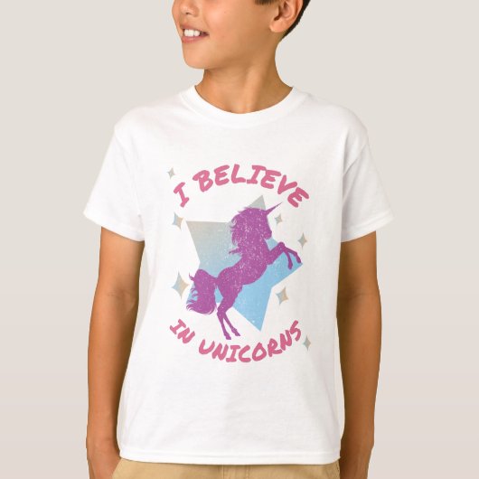 Ik geloof in Unicorns T-shirt (Voorkant)