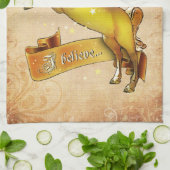 Ik geloof in Unicorns Theedoek (Gevouwen)