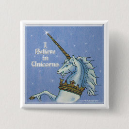 Ik geloof in Unicorns Vierkante Button 5,1 Cm