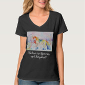 Ik geloof in Unicorns vrouwen Waterverf t Shirt (Voorkant)