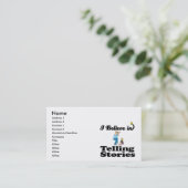 ik geloof in verhalen vertellen visitekaartje (Staand voorkant)