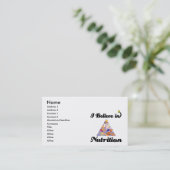 ik geloof in voeding visitekaartje (Staand voorkant)