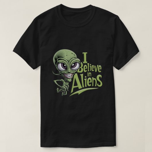 Ik geloof in vreemdelingen t-shirt (Design voorkant)