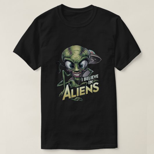 Ik geloof in vreemdelingen t-shirt (Design voorkant)