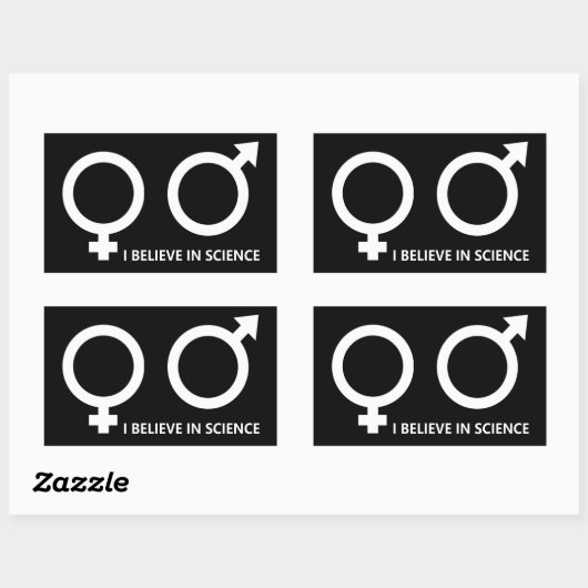 Ik geloof in wetenschap rechthoekige sticker (Vel)