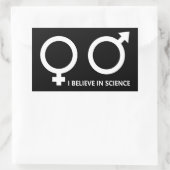 Ik geloof in wetenschap rechthoekige sticker (Tas)