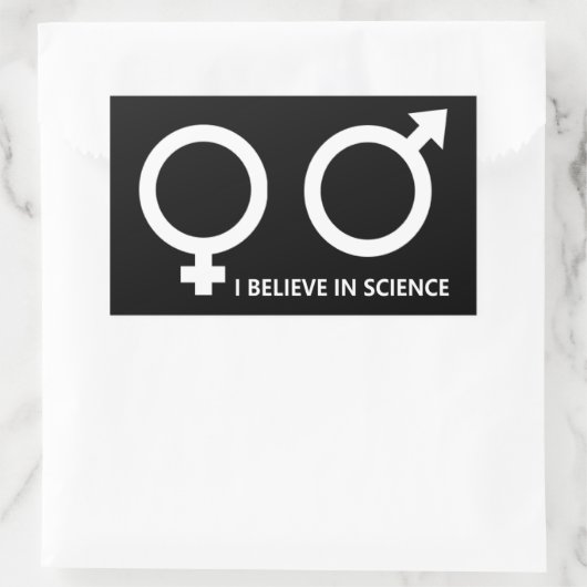 Ik geloof in wetenschap rechthoekige sticker (Tas)