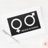 Ik geloof in wetenschap rechthoekige sticker (Envelop)
