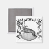 Ik geloof (Jackalope) Magneet (Voorkant / Achterkant)