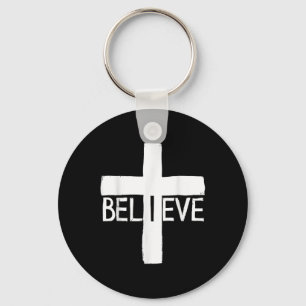 Ik geloof kruis God Jezus Religieus Geloof Christi Sleutelhanger