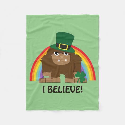 Ik geloof! Leprechaun Bigfoot Fleece Deken (Voorkant)