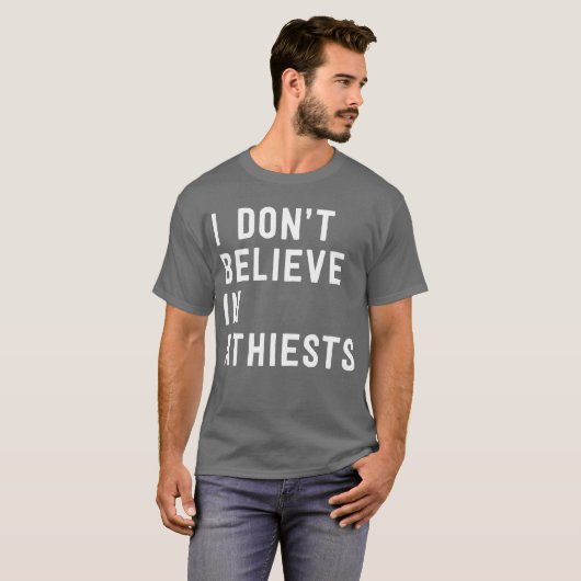 Ik geloof niet in atheïstische pop humor t-shirt (Voorkant volledig)