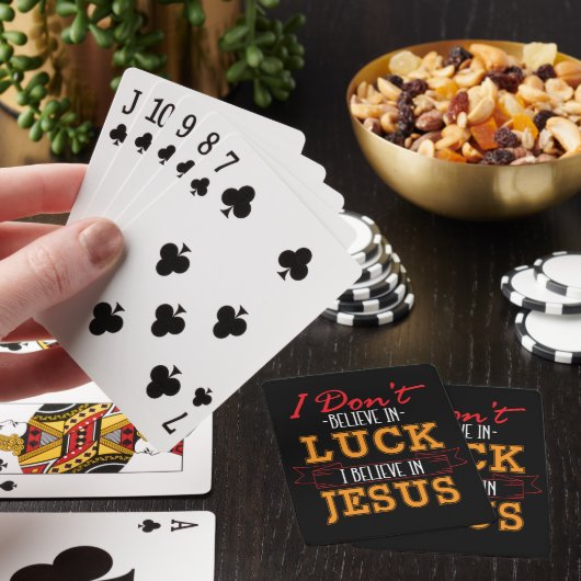 IK GELOOF NIET IN GELUK, IK GELOOF IN JEZUS POKERKAARTEN (Insitu)