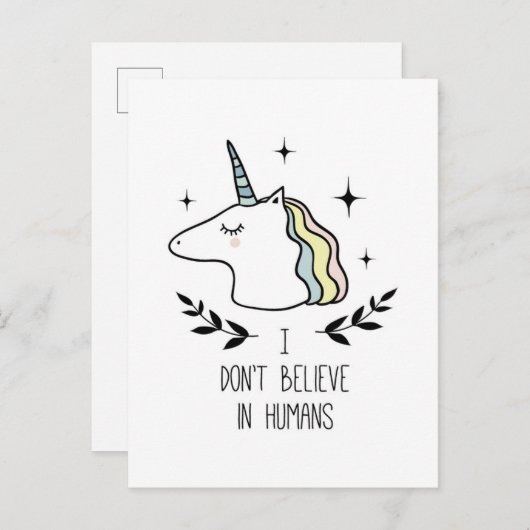 Ik geloof niet in mensen briefkaart (Voorkant / Achterkant)