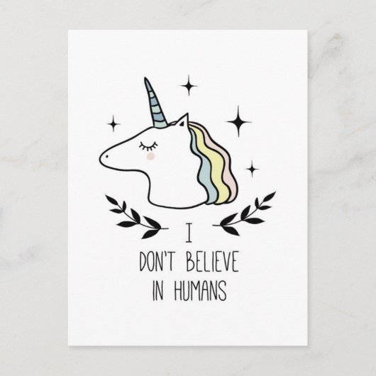 Ik geloof niet in mensen briefkaart (Voorkant)