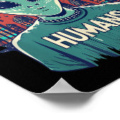 Ik geloof niet in mensen grappig buitenaards gezic poster (Hoek)