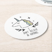 Ik geloof niet in mensen ronde kartonnen onderzetter (Gebogen)