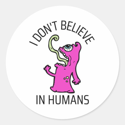 Ik geloof niet in mensen ronde sticker (Voorkant)