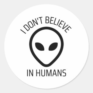 Ik geloof niet in mensen ronde sticker