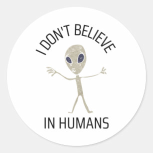 Ik geloof niet in mensen ronde sticker