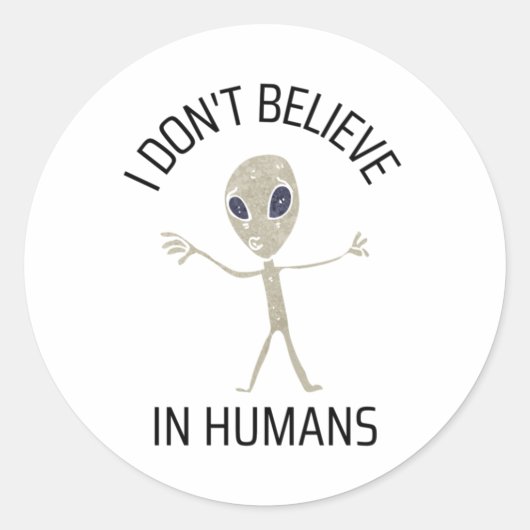 Ik geloof niet in mensen ronde sticker (Voorkant)