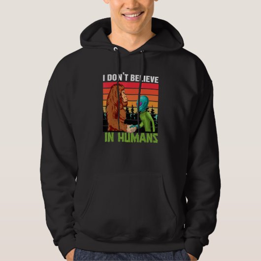 Ik geloof niet in mensen Wereld UFO Dag Hoodie (Voorkant)
