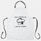 Ik geloof niet in vetarm koken schort (Voorkant)