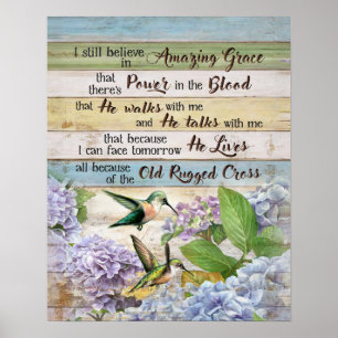 Ik geloof nog steeds in Amazing Grace Hummingbird Poster