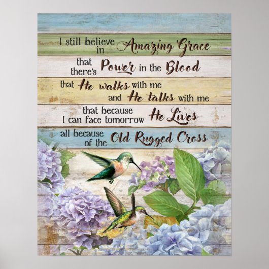 Ik geloof nog steeds in Amazing Grace Hummingbird Poster (Voorkant)