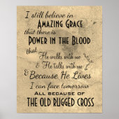 Ik geloof nog steeds in Amazing Grace: Hymn Quotes Poster (Voorkant)
