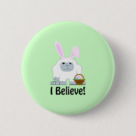 Ik geloof! Pasen Yeti Ronde Button 5,7 Cm
