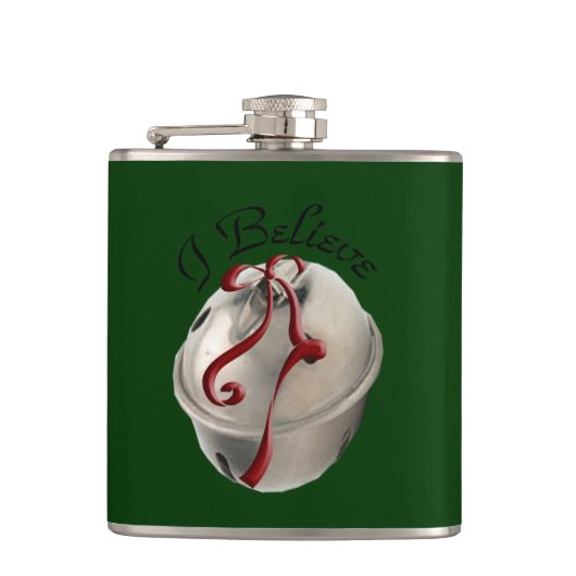 Ik geloof Reindeer Bell Flask Heupfles (Voorkant)