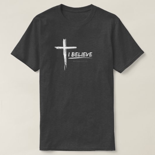 Ik geloof - Romeinen 10:9-10 T-Shirt (Design voorkant)