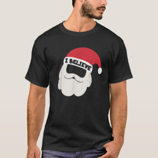 Ik geloof Santa Baard Familie Kerstmis Pyjama Ik W T-shirt