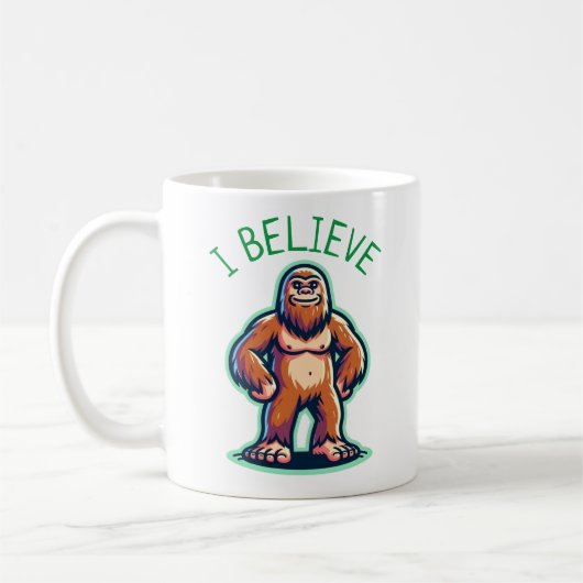 Ik geloof Sasquatch Bigfoot Koffiemok (Links)