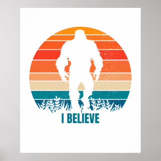 Ik geloof Sasquatch Bigfoot Print en Poster