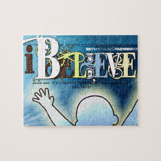Ik geloof - Sjabloon Poster - Christelijke puzzel (Horizontaal)