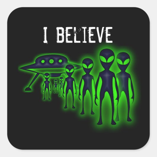 Ik geloof ufo en aliens Sticker (Voorkant)