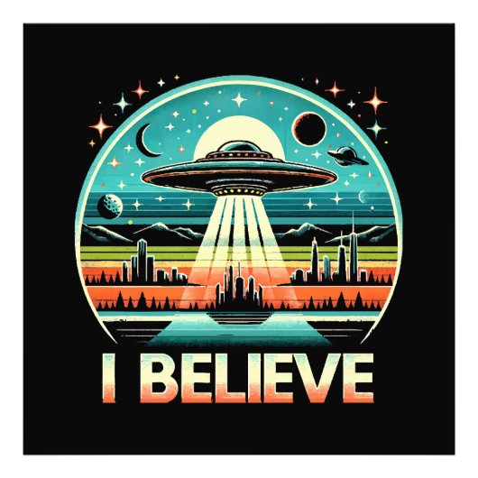 Ik geloof - UFO Foto Afdruk (Voorkant)