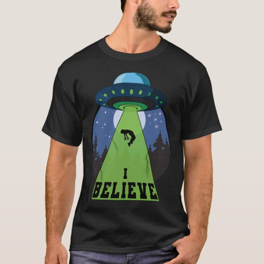 Ik geloof ufo vliegende schotels buitenaardse ufol t-shirt (Voorkant)
