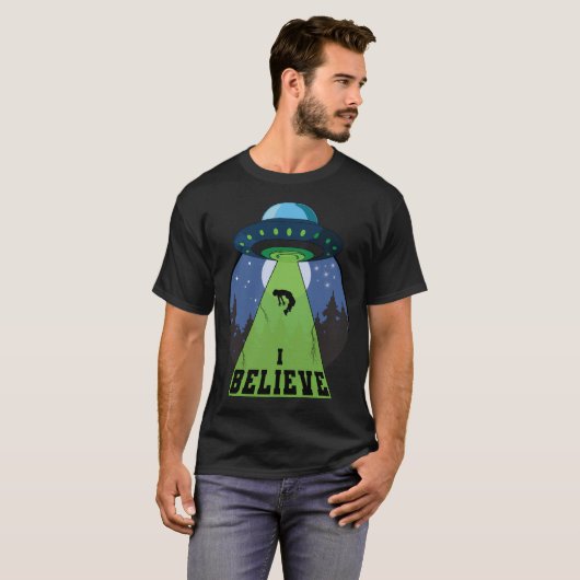 Ik geloof ufo vliegende schotels buitenaardse ufol t-shirt (Voorkant volledig)