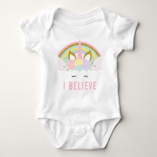 Ik geloof Unicorn Baby Romper (Voorkant)