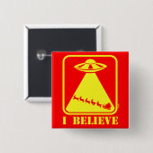Ik geloof vierkante button 5,1 cm (Voorkant /achterkant)