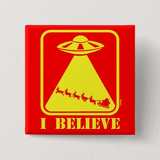 Ik geloof vierkante button 5,1 cm (Voorkant)