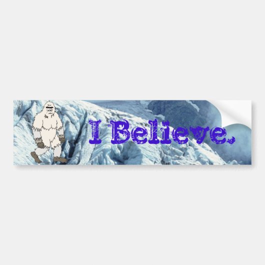 Ik geloof Yeti Bumpersticker (Voorkant)