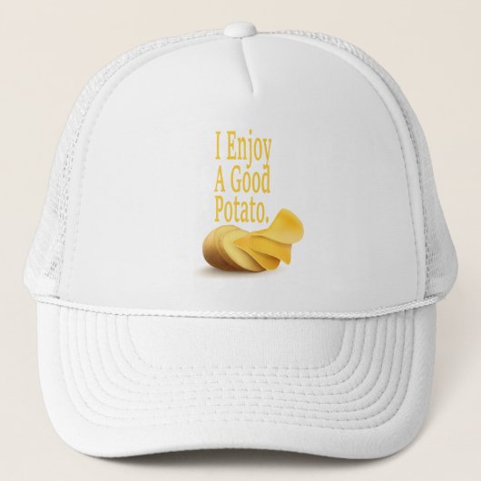 Ik geniet van een goede aardappel grappig eten ont trucker pet (Voorkant)